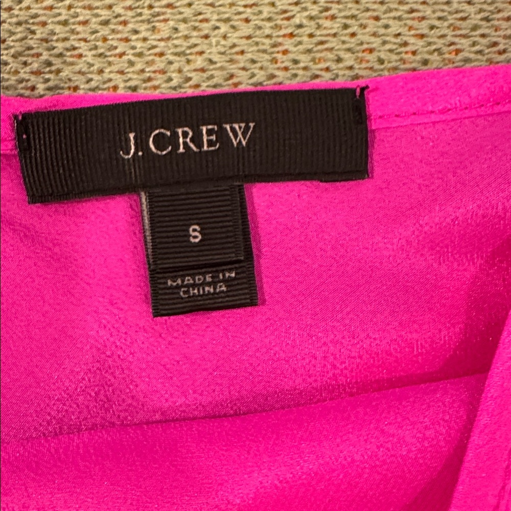 J.Crew 100% Silk Fuchsia Pink Camisole Tank Top Size Small Washable Feminine EUC - Picture 3 of 11